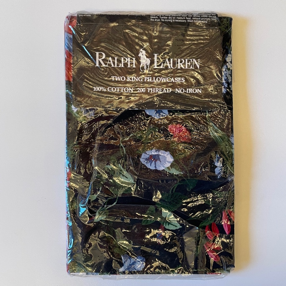 Ralph Lauren Black Isadora King Size Pillowcase - Qty of 1 - New in opened pkg